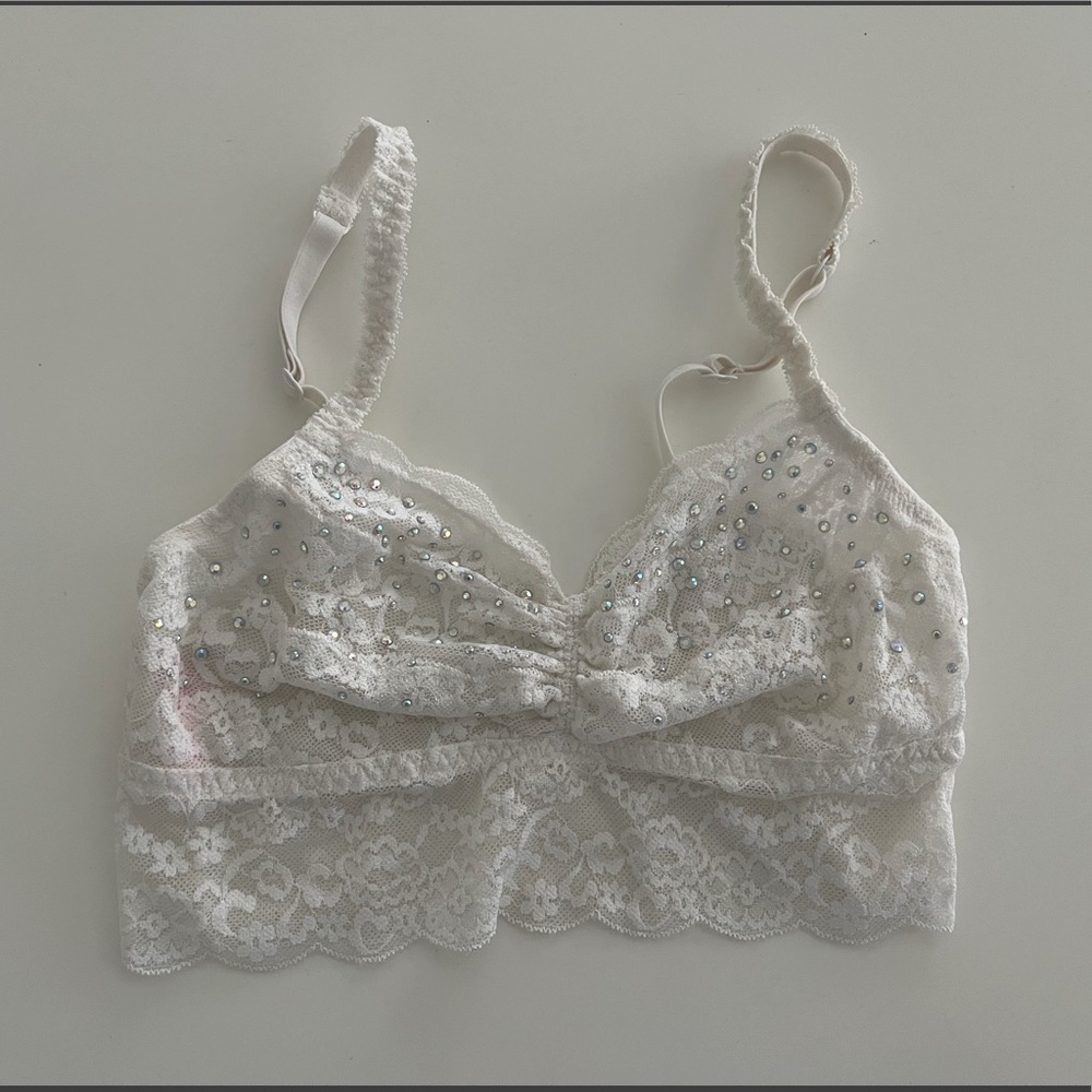Victoria’s Secret pink bralette one white with Swarovski crystals XS